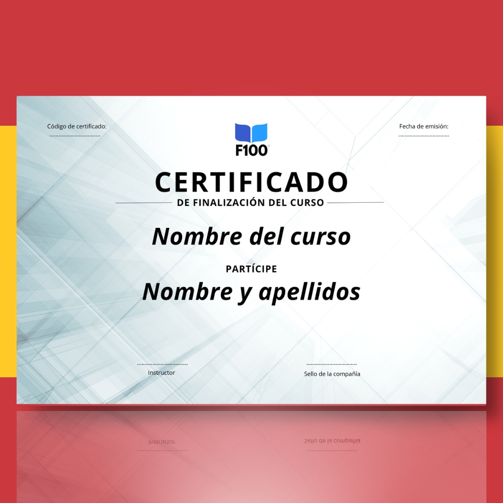 Certificaatsjabloon f100 onlinecursussen in het Spaans